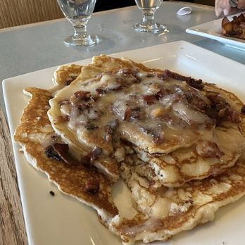 48 Degrees North Restaurant - Donut Glazed Pancakes with bacon - Breakfast & Brunch Near Me - Port Angeles, Washington