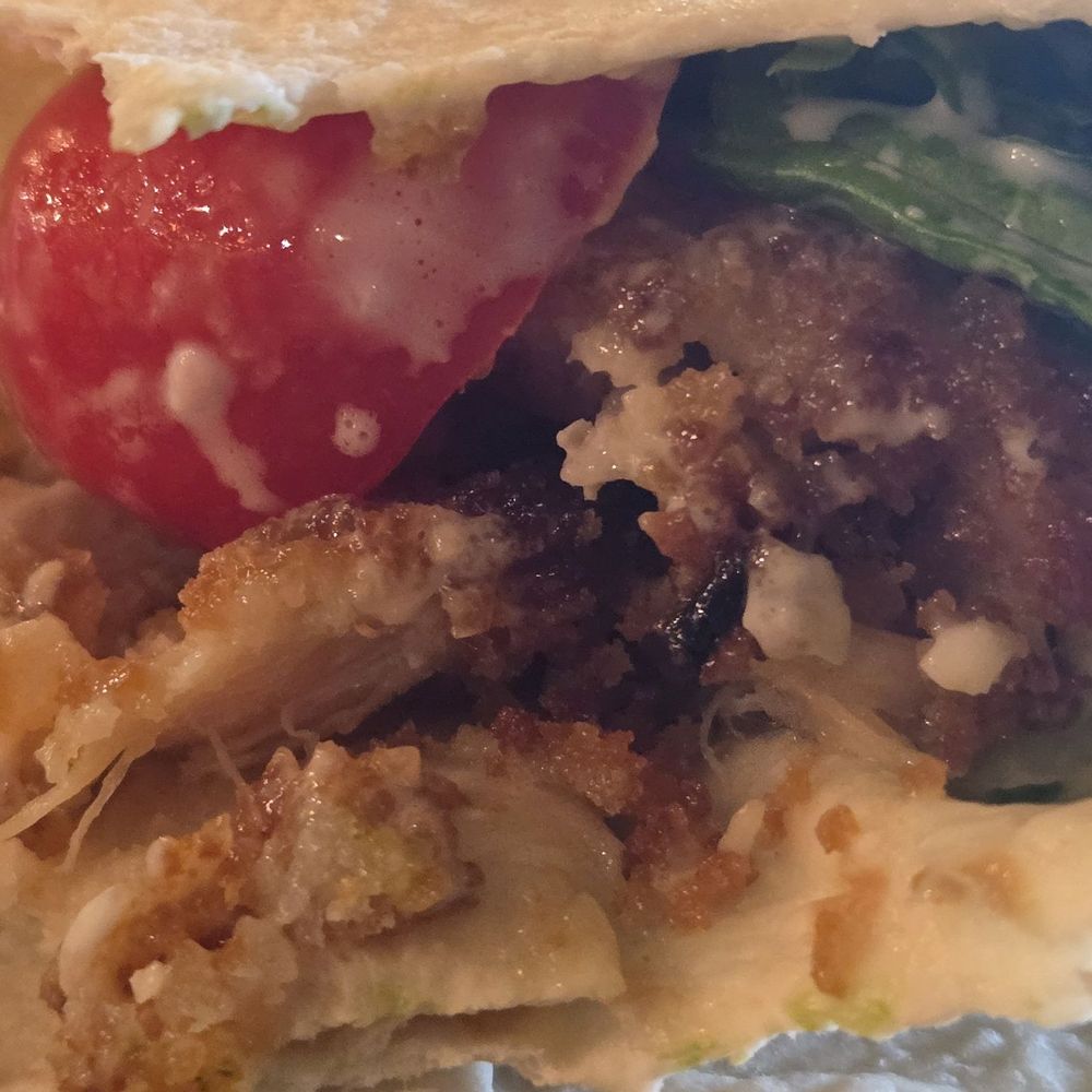 Flourish Cafe - Inside a Chicken Cesar Wrap - Coffee & Tea Near Me - Newtown, Pennsylvania