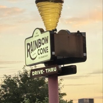 The Original Rainbow Cone - Sign - Donuts Near Me - Lombard, Illinois