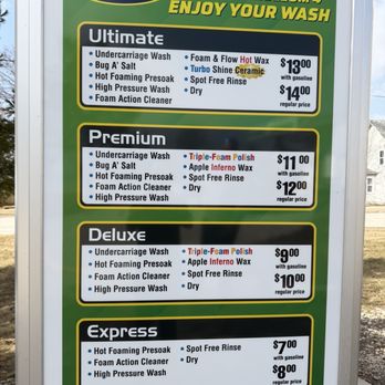 JP Express - Menu carwash package - Gas Stations Near Me - Egg Harbor, Wisconsin
