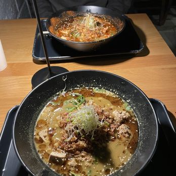 REDWHITE - Studio City - No 8 Red Hot Miso (top) and ginger No 7 Japanese Curry (bottom) - Ramen Near Me - Studio City, California REDWHITE - Studio City - No 8 Red Hot Miso (top) and ginger No 7 Japanese Curry (bottom) - Ramen Near Me - Studio City, California