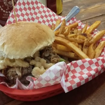 Big Fatty's BBQ - Big Fatty Burger with pulled pork and mac n cheese! - Barbeque Near Me - White River Junction, Vermont Big Fatty's BBQ - Big Fatty Burger with pulled pork and mac n cheese! - Barbeque Near Me - White River Junction, Vermont