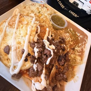 Mex Cocina Cafe - Chilaquiles with asada - Desserts Near Me - Burbank, California Mex Cocina Cafe - Chilaquiles with asada - Desserts Near Me - Burbank, California