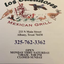Los Cazadores Mexican Grill - Menu front page.