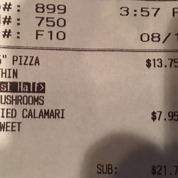 Big Apple Pizza - My receipt - Pizza Near Me - Cranford, New Jersey