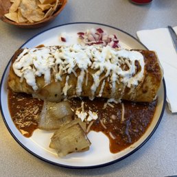 Steak wet burrito with the spicy salsa. Steak wet burrito with the spicy salsa.