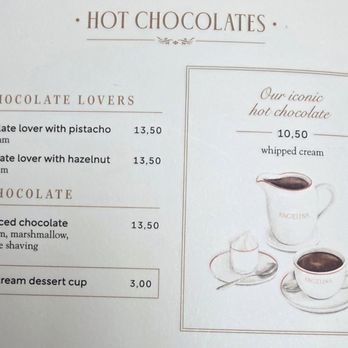 Angelina - Menu (detail) -- Hot Chocolates - Breakfast & Brunch Near Me - Paris, 75