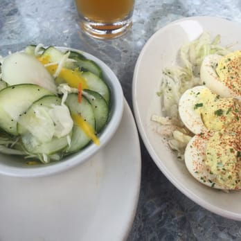 Coconuts - Cucumber salad and devil eggs- side dish options - Seafood Near Me - Fort Lauderdale, Florida Coconuts - Cucumber salad and devil eggs- side dish options - Seafood Near Me - Fort Lauderdale, Florida