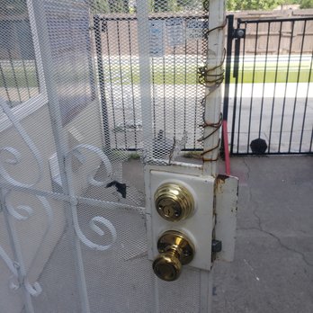 New Bridge Management - This is the washroom gate, where homeless people sleep at night and do other things. - Property Management Near Me - Turlock, California