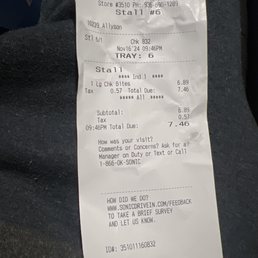 Bought $40 of food got this , why does it say 54 cents in change when I paid card?