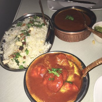 India Grill indian restaurant and bar - Madras Lamb and Vandaloo Shrimp w/ rice. - Indian Near Me - Arlington, Texas