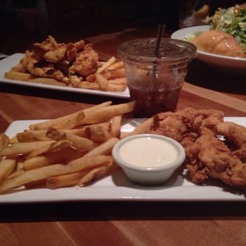 Cheddar's Scratch Kitchen - Kids Chicken fingers with fries (we ordered Mac & cheese as the side ) $4.99 w/drink - Comfort Food Near Me - Chandler, Arizona Cheddar's Scratch Kitchen - Kids Chicken fingers with fries (we ordered Mac & cheese as the side ) $4.99 w/drink - Comfort Food Near Me - Chandler, Arizona