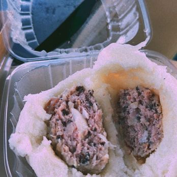 Hue Banh Mi & Pho Cafe - a meatball sandwich in a plastic container - Vietnamese Near Me - Kent, Ohio