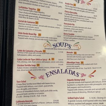 La Katrina - Menu - Mexican Near Me - Morro Bay, California