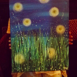 Painting fireflies!
