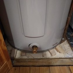 Colorado Plumbing and Boiler Services - No drain tray put in. Another plumber placed wooden pegs under the heater for me because it was off center. Said Abe's job was very sloppy.