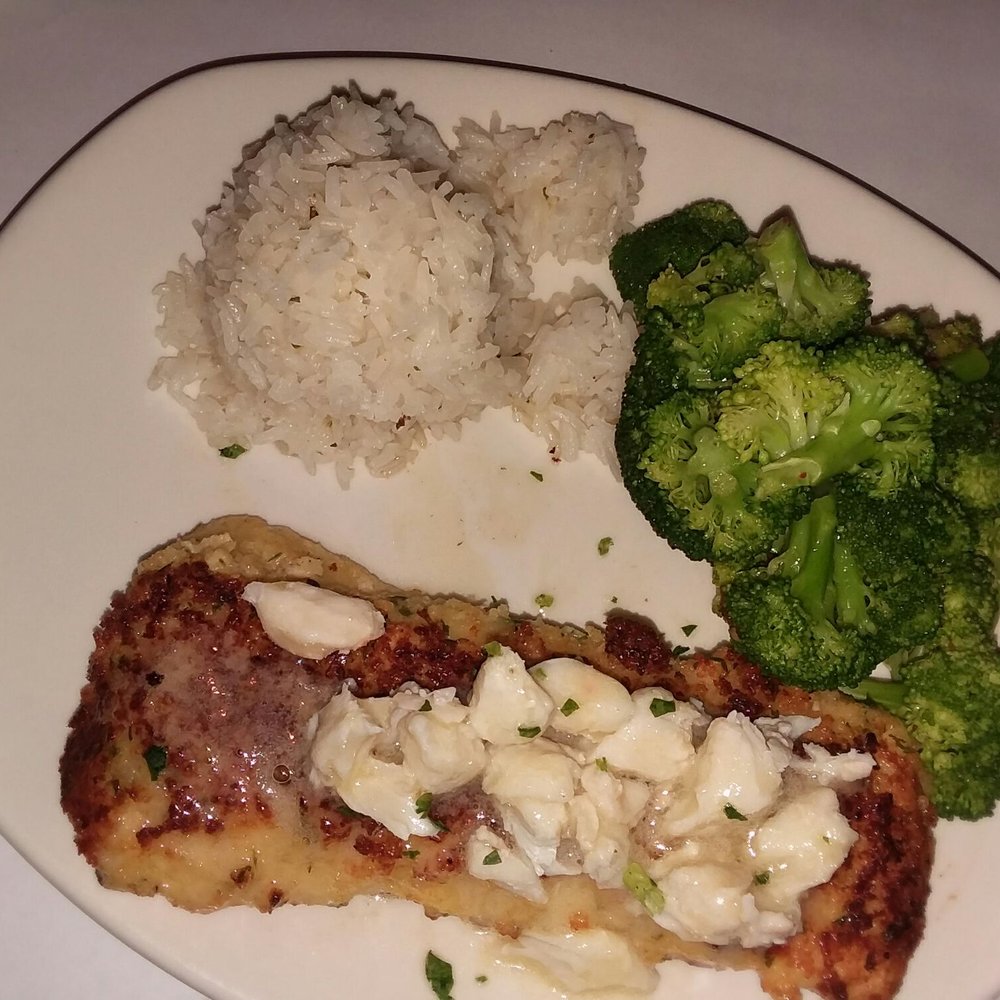 Bonefish Grill - My lightly breaded cod with rice and broccoli. - Seafood Near Me - Gainesville, Virginia Bonefish Grill - My lightly breaded cod with rice and broccoli. - Seafood Near Me - Gainesville, Virginia