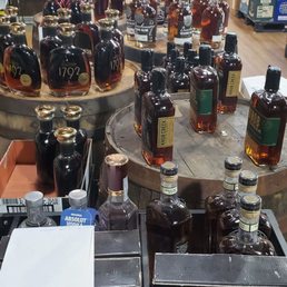 a display of bottles of liquor a display of bottles of liquor