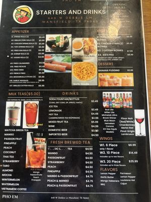 Menu photo 2 Pho Em Mansfield, TX