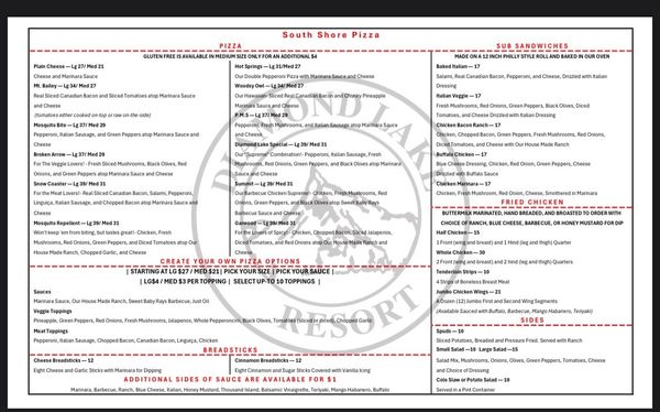 Menu photo 3 South Shore Pizza Diamond Lake, OR Menu photo 3 South Shore Pizza Diamond Lake, OR