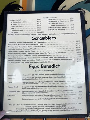 Menu photo 2 Scrambled Egg Cafe Indian Harbour Beach, FL