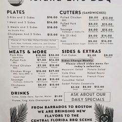 Island Life BBQ - Menu
