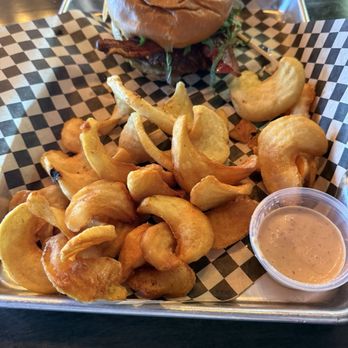 That Guy's Bistro - Sidewinder fries and the fry sauce are so good. Made in-house fry sauce. Husband said that the burger was tasty too. - Sandwiches Near Me - Bend, Oregon That Guy's Bistro - Sidewinder fries and the fry sauce are so good. Made in-house fry sauce. Husband said that the burger was tasty too. - Sandwiches Near Me - Bend, Oregon