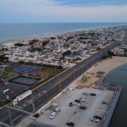 The parking lot and playground