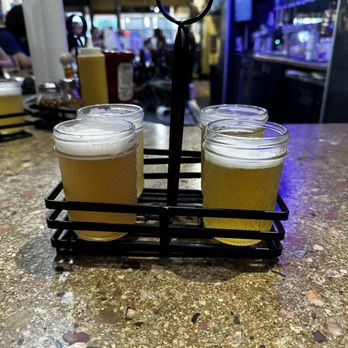 Blue Skye Brewery & Eats - Flight of craft beer - Pizza Near Me - Salina, Kansas