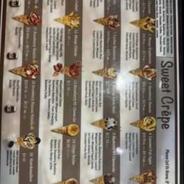 Sweet crepe menu Sweet crepe menu