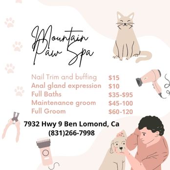 Mountain Paw Spa - Pet Groomers Near Me - Ben Lomond, California Mountain Paw Spa - Pet Groomers Near Me - Ben Lomond, California