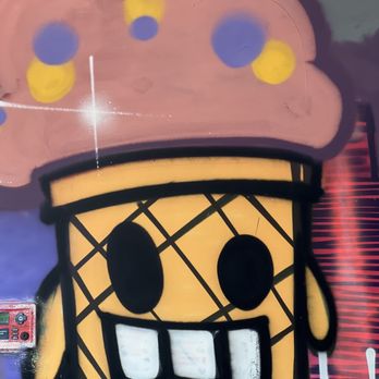 Boba Drip - an ice cream cone on a wall - Bubble Tea Near Me - Palos Heights, Illinois