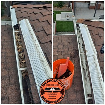 Best Balanced Gutters - Gutter/downspout cleaning with vinyl dabris (before & after) - Gutter Services Near Me - Pittsburg, California Best Balanced Gutters - Gutter/downspout cleaning with vinyl dabris (before & after) - Gutter Services Near Me - Pittsburg, California
