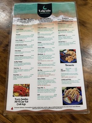 Menu photo 2 Lakeside Seafood And Steak Leesville, SC Menu photo 2 Lakeside Seafood And Steak Leesville, SC