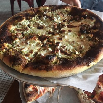 Locale - Pistachio pesto white pizza (a special) - Italian Near Me - Boston, Massachusetts Locale - Pistachio pesto white pizza (a special) - Italian Near Me - Boston, Massachusetts