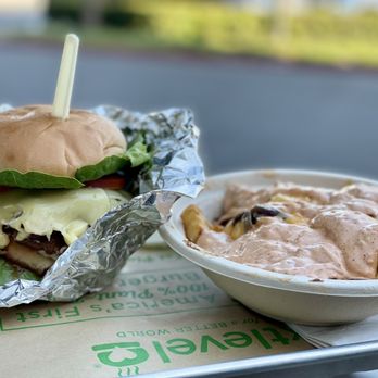 Next Level Burger - Beyond Animal Burger $13.95 Special Style Fries $7.95 - Burgers Near Me - Concord, California