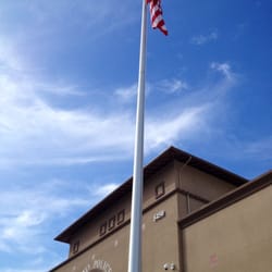 Chino Police Department - The US flag flies in front of the new Chino Police Department.
