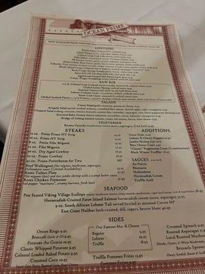 Menu photo 1 Roots Ocean Prime Princeton, NJ