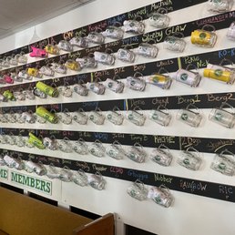 The wall of mugs- looks neat.