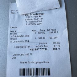 T-Shirts Warehouse - They charge more for the same pants!
