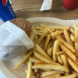 Burgers, seasoned fries and a Pepsi for twelve dollars. Burgers, seasoned fries and a Pepsi for twelve dollars.