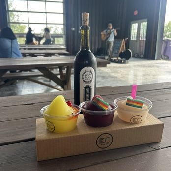 KC Wine - Wine slushy flight and bottle of red wine - Wineries Near Me - Olathe, Kansas