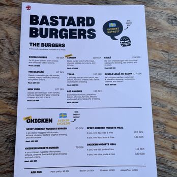 bastard burgers - Menu - American Near Me - Uppsala, C bastard burgers - Menu - American Near Me - Uppsala, C