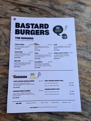 Menu photo 2 bastard burgers Uppsala, C Menu photo 2 bastard burgers Uppsala, C
