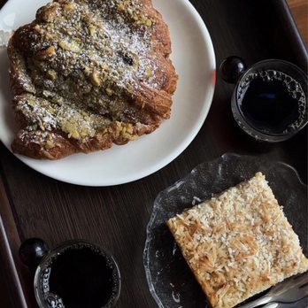 Lumiere Cafe - Pistachio croissant & pineapple coconut bar - Coffee & Tea Near Me - Vancouver, British Columbia