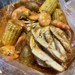 1 1/2 lb. Dungeness Crab and 1 lb. Shrimp Head Off Combo with Ben's Special Cajun Sauce 1 1/2 lb. Dungeness Crab and 1 lb. Shrimp Head Off Combo with Ben's Special Cajun Sauce
