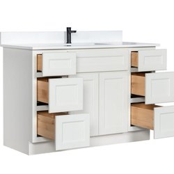 Broadway Vanities - Single Sink Bathroom Vanity with Top. All wood construction. Various sizes available.