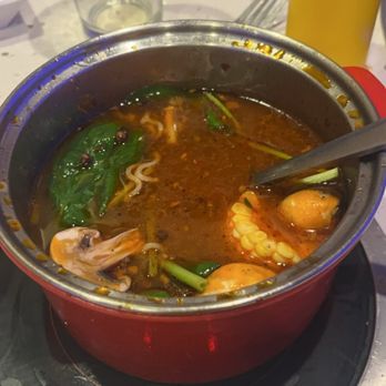 Hot Pot World - Spicy Szechuan Base with vegetables - Korean Near Me - Carrollwood, Florida Hot Pot World - Spicy Szechuan Base with vegetables - Korean Near Me - Carrollwood, Florida