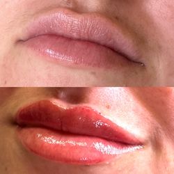 Buffalo Beauty Brows - First appt lip blush before/after