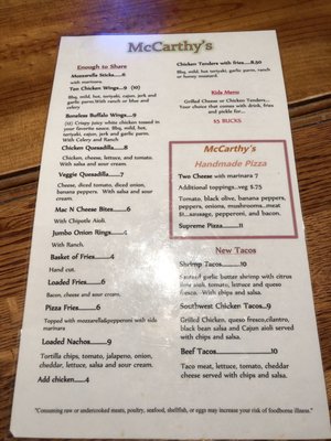 Menu photo 4 McCarthy's Downtown Cleveland, OH Menu photo 4 McCarthy's Downtown Cleveland, OH